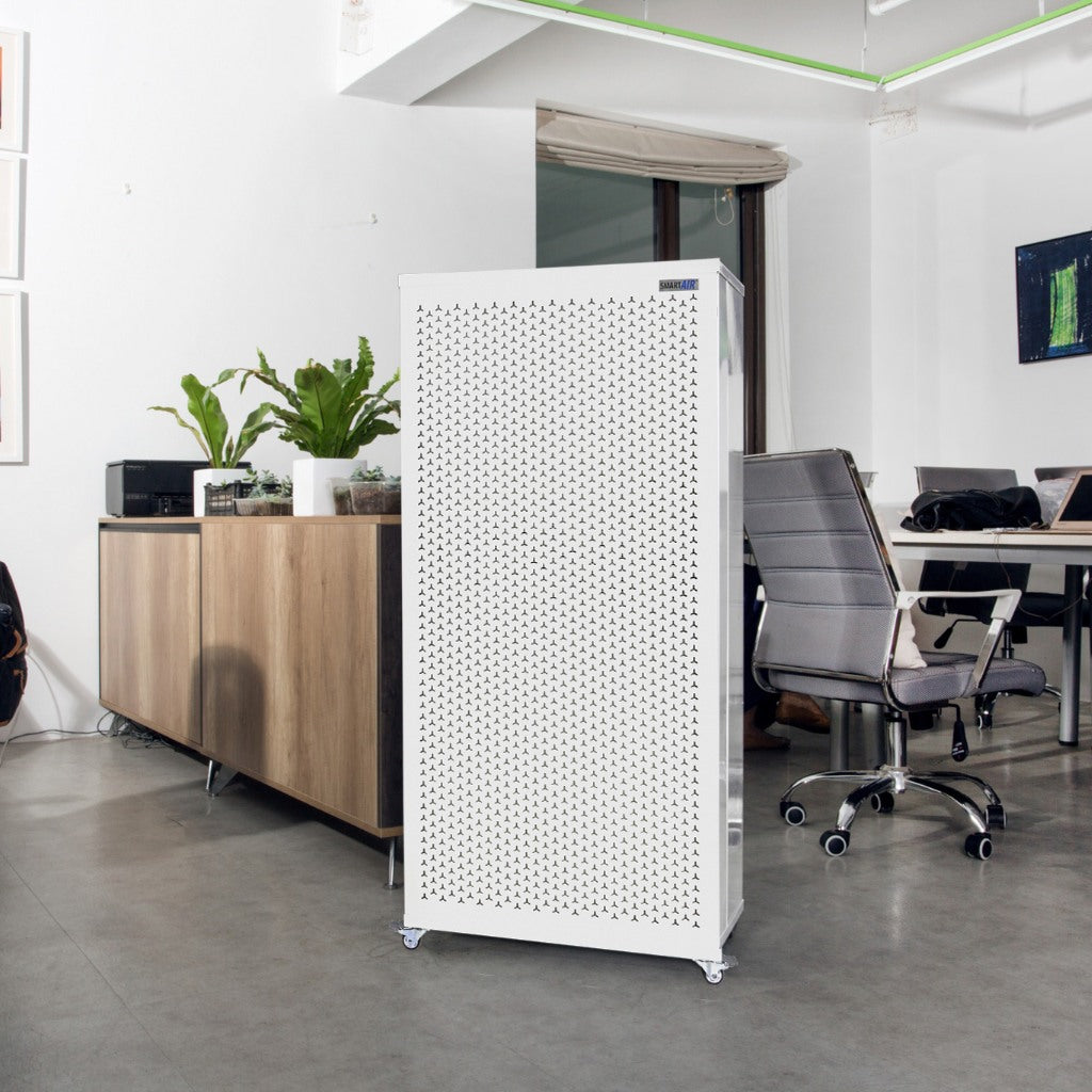 Smart Air Blast Mk II air purifier in empty office on polished concrete floor
