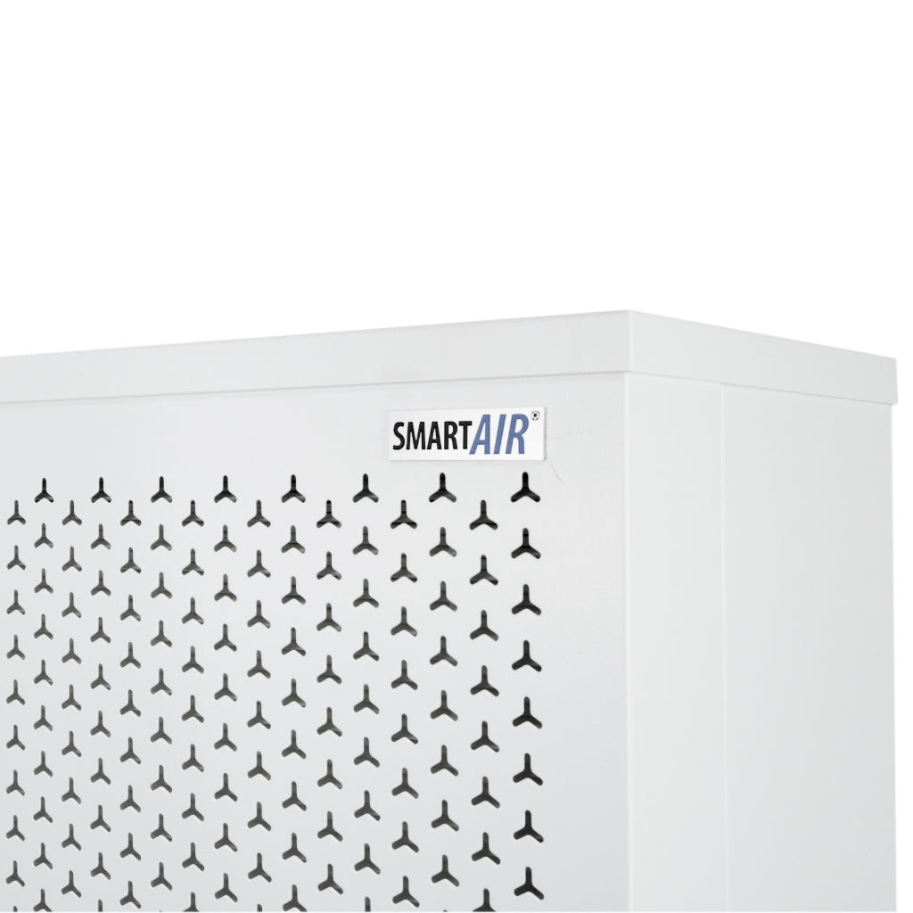 Front angled view of Smart Air Blast air purifier showing grille on white background