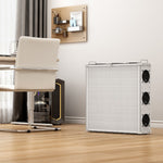 Smart Air SA700 air purifier next to home office desk on wooden floor