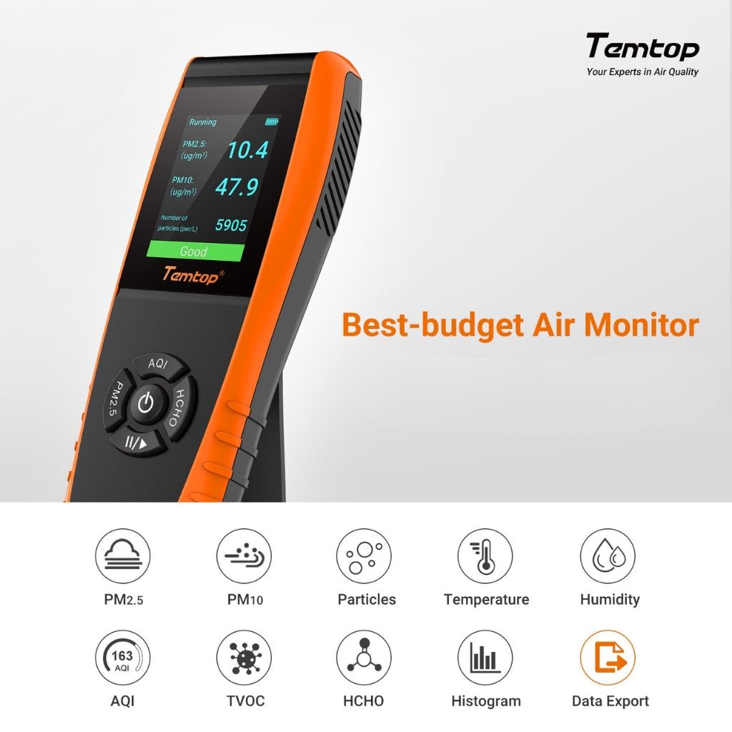 Temtop LKC - 1000S+ 2nd Handheld Air Quality Monitor - Snap Air