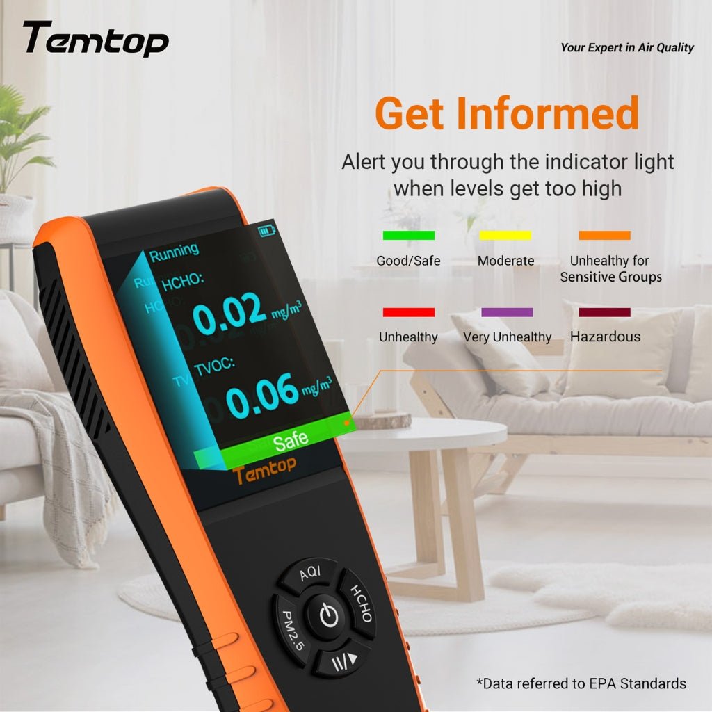 Temtop LKC - 1000S+ 2nd Handheld Air Quality Monitor - Snap Air