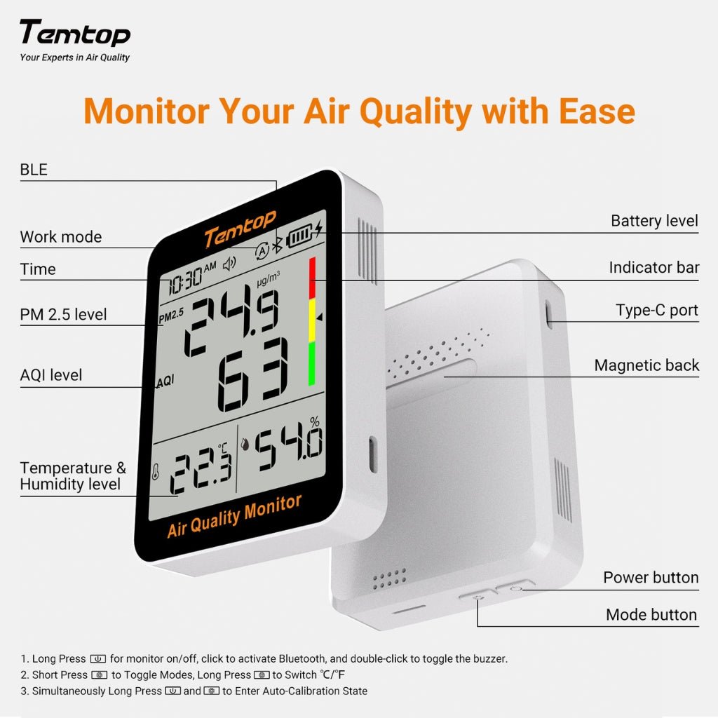 Temtop S1+ Air Quality Monitor - Snap Air